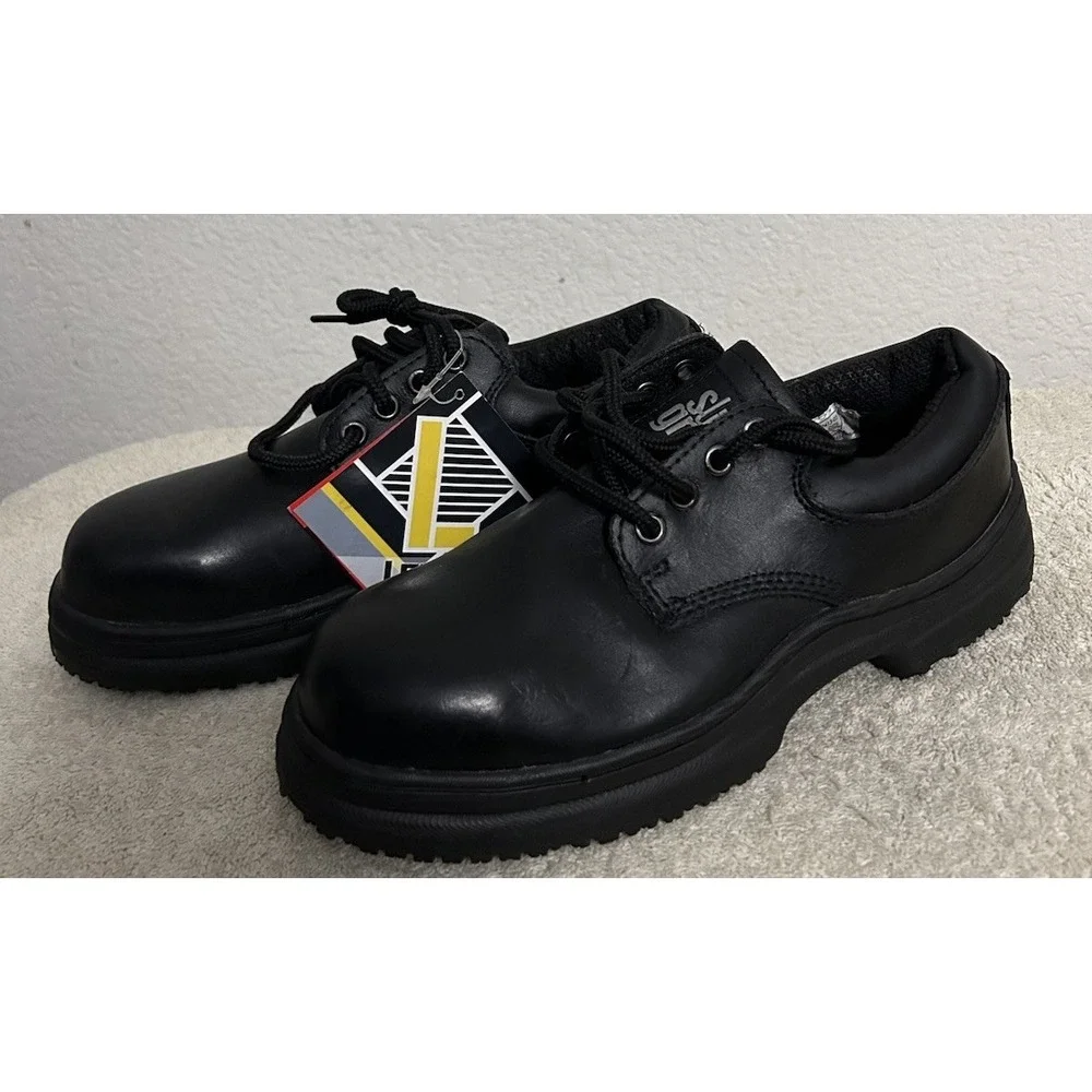 NEW Slip Grips Women's 8M Steel Toe Leather Slip Resistant Total Work Shoe - Picture 2 of 11